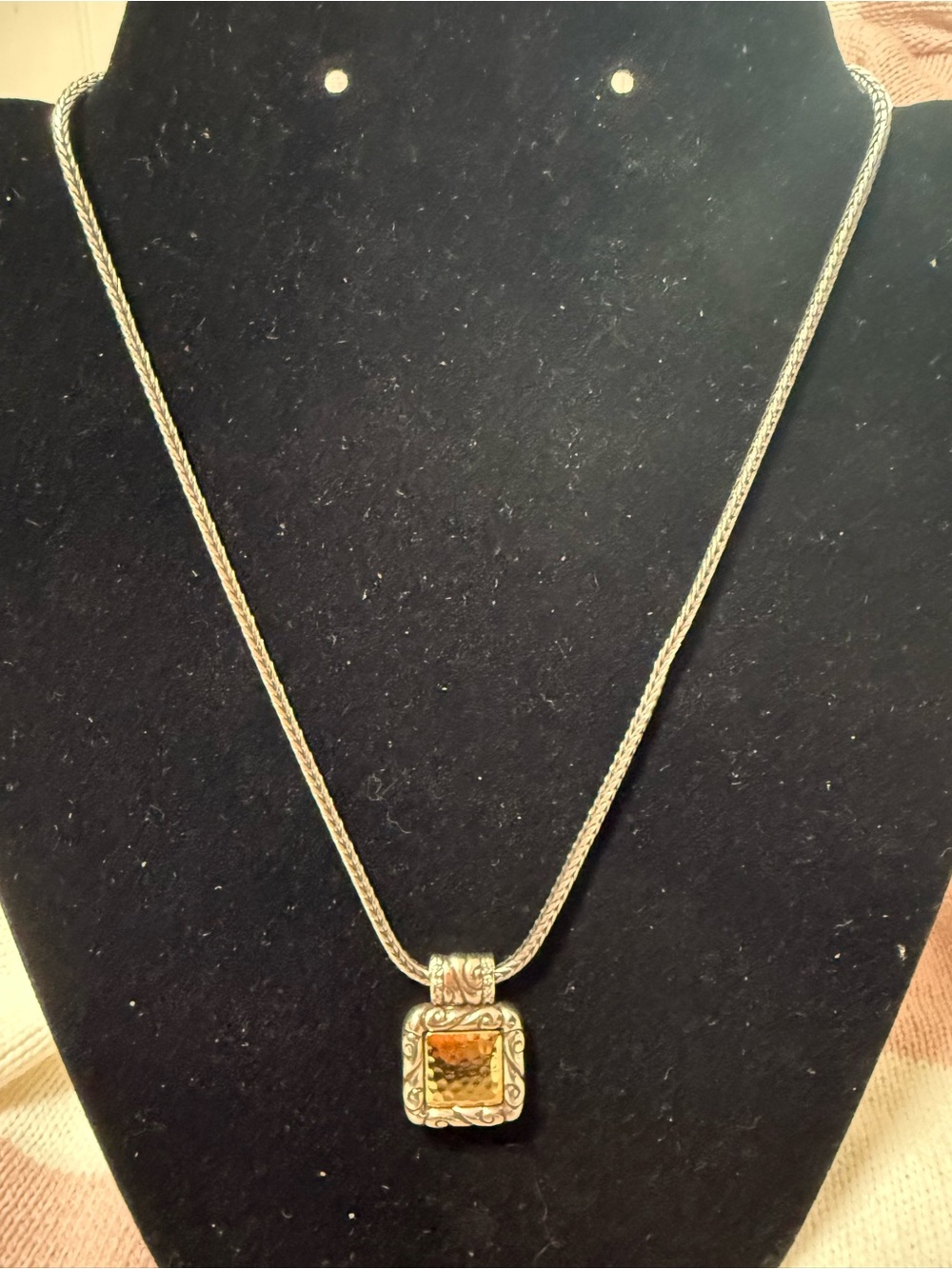 Brighton Regina Hammered Gold Tone & Silver Plated Necklace.